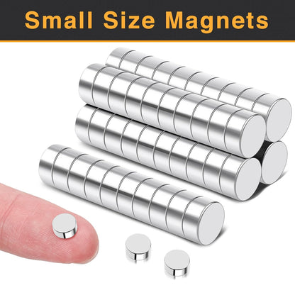 TRYMAG Klein 10x3mm 50 Stück Seltenerdmagnete, 50 Stück Winzige Runde Kühlschrankmagnete für Whiteboard, Kühlschrank, DIY, Küche, Büro