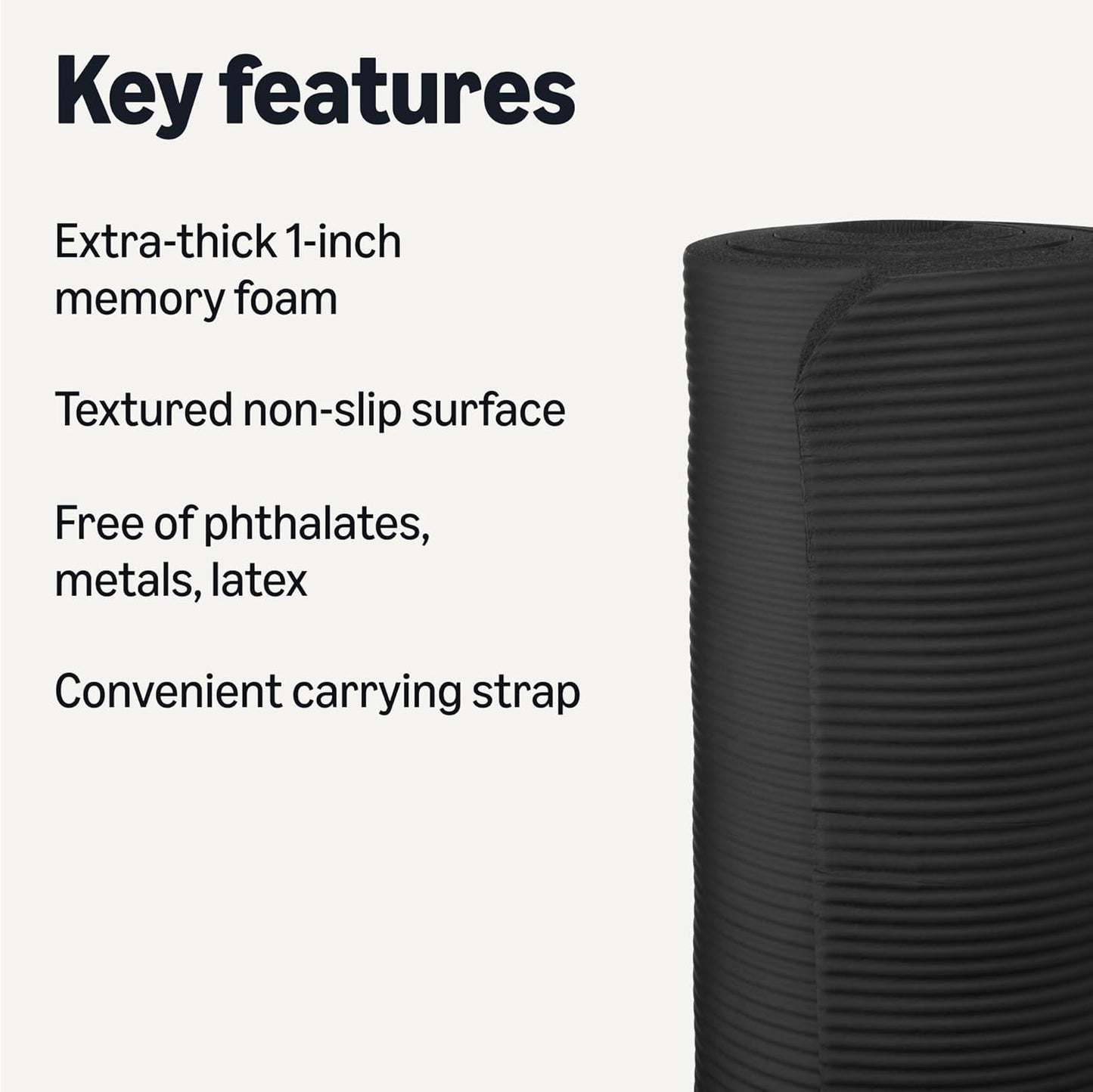 Amazon Basics Dicke Übungs-Yogamatte mit Tragegurt