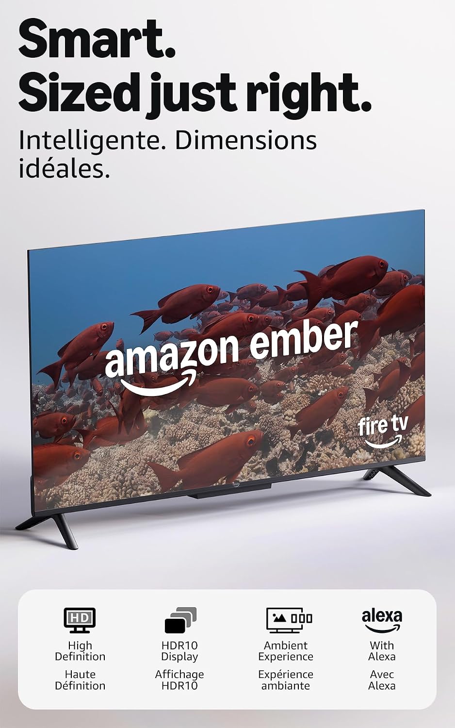 Amazon Ember 32" 2-Series with Fire TV (newest model), HD smart TV with Alexa Remote, fast streaming, Dolby Audio, Ambient Experience, free and live TV, Designed for Alexa+