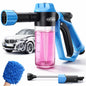 Car Wash Foam Gun for Garden Hose, Foam Cannon Car Wash Kit with Microfiber Wash Mitt, 50% More Water Pressure Nozzle & 3 Spray Modes, Hose Foam Blaster for Cars, Trucks, RV, Motorcycle Cleaning