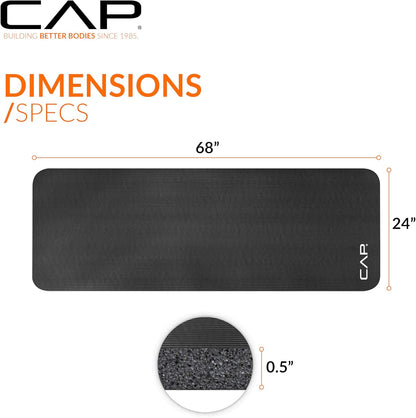 CAP Barbell Yogamatte mit hoher Dichte, 1,27 cm, mit Tragegurt | Mehrere Optionen