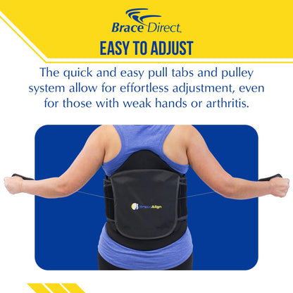 VertebrAlign LSO Lumbar Back Brace, Medical Grade Lower Back Pain Relief for Herniated Discs, Sciatica, Post-Op, PDAC L0631 L0637 L0648 L0650, Black, Size Fits Most (23–50 in Waist)
