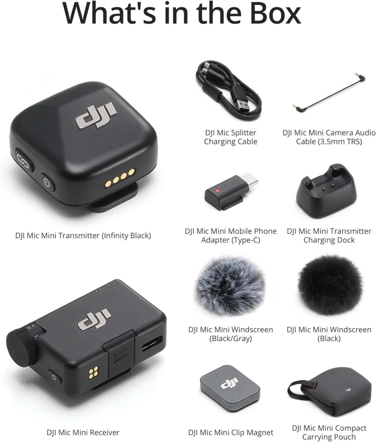 DJI Mic Mini (2 TX + 1 Mobile RX), Funkmikrofon für iPhone/Android, Plug & Play, kompakt & leicht, Modellübergreifende Kopplung, Premium-Audio, stabile Übertragung, Geräuschunterdrückung