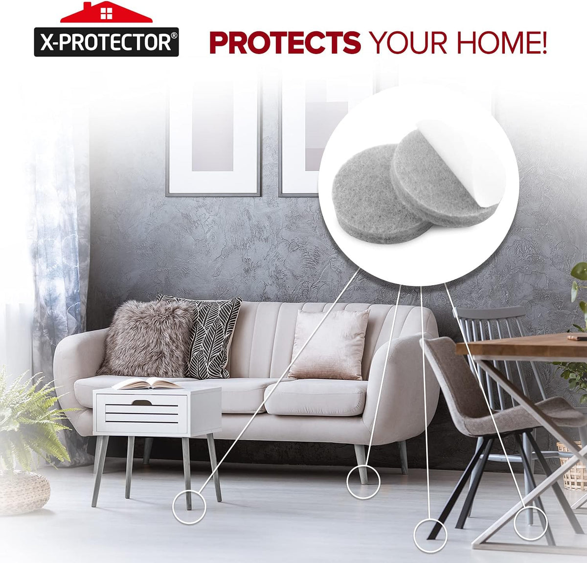 Felt Pads X-PROTECTOR - Giant 235 Pack Premium Furniture Pads. Huge Quantity Felt Furniture Pads Wood Floor Protectors for Furniture Feet – Best Hardwood Floor Protectors. Protect Your Wood Floors!
