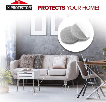 Felt Pads X-PROTECTOR - Giant 235 Pack Premium Furniture Pads. Huge Quantity Felt Furniture Pads Wood Floor Protectors for Furniture Feet – Best Hardwood Floor Protectors. Protect Your Wood Floors!