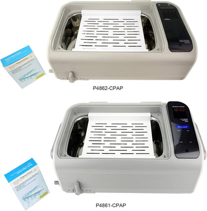 iSonic Ultrasonic CPAP Deep Cleaner P4862-CPAP or P4861-CPAP (Large), 1.6Gal/6L, 110V for North America, with SS. Weight Bracket, Cleaning Tablet, Beige, 1.6 Gallon