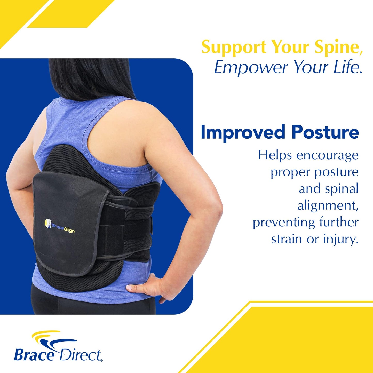 VertebrAlign LSO Lumbar Back Brace, Medical Grade Lower Back Pain Relief for Herniated Discs, Sciatica, Post-Op, PDAC L0631 L0637 L0648 L0650, Black, Size Fits Most (23–50 in Waist)