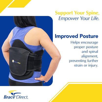 VertebrAlign LSO Lumbar Back Brace, Medical Grade Lower Back Pain Relief for Herniated Discs, Sciatica, Post-Op, PDAC L0631 L0637 L0648 L0650, Black, Size Fits Most (23–50 in Waist)