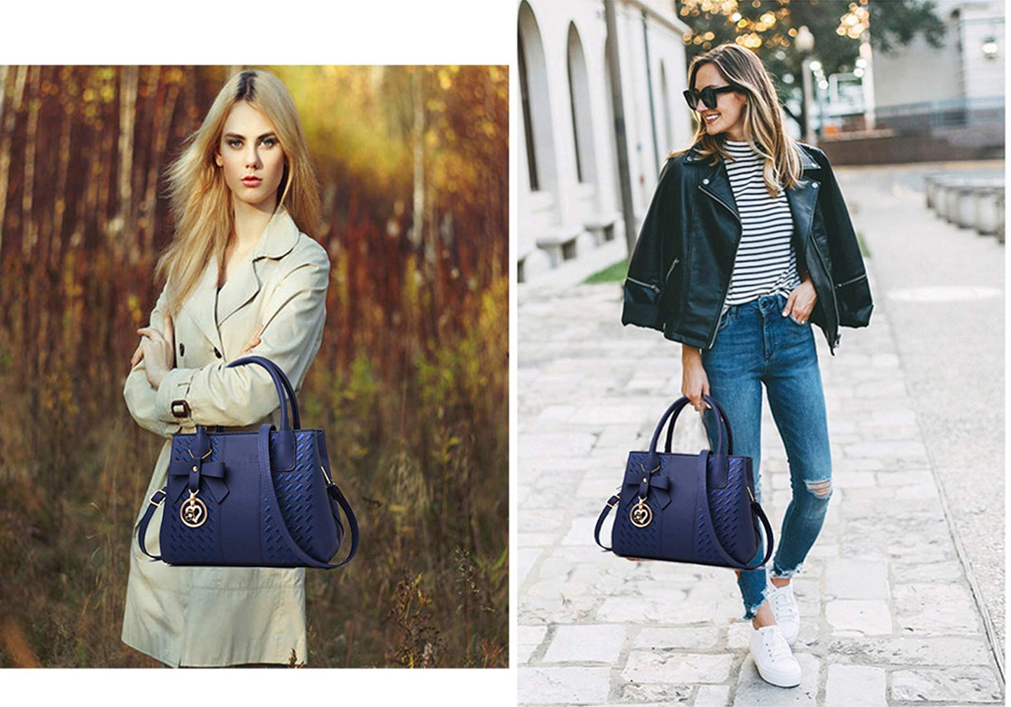 Jeniulet Geldbörsen und Handtaschen für Damen Mode Damen PU-Leder Top-Griff Satchel Schulter Tragetaschen Dunkelgrau 10.2" x 3.9" x 7.9"