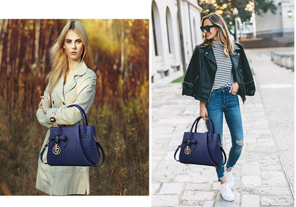 Jeniulet Geldbörsen und Handtaschen für Damen Mode Damen PU-Leder Top-Griff Satchel Schulter Tragetaschen Dunkelgrau 10.2" x 3.9" x 7.9"