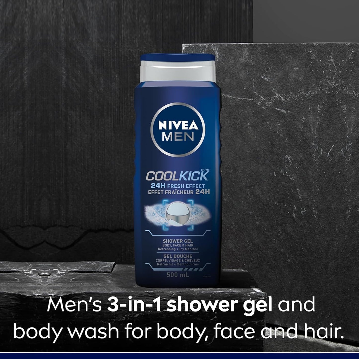 NIVEA MEN Cool Kick Duschgel | Herren Duschgel für Körper, Gesicht und Haar, 887 ml