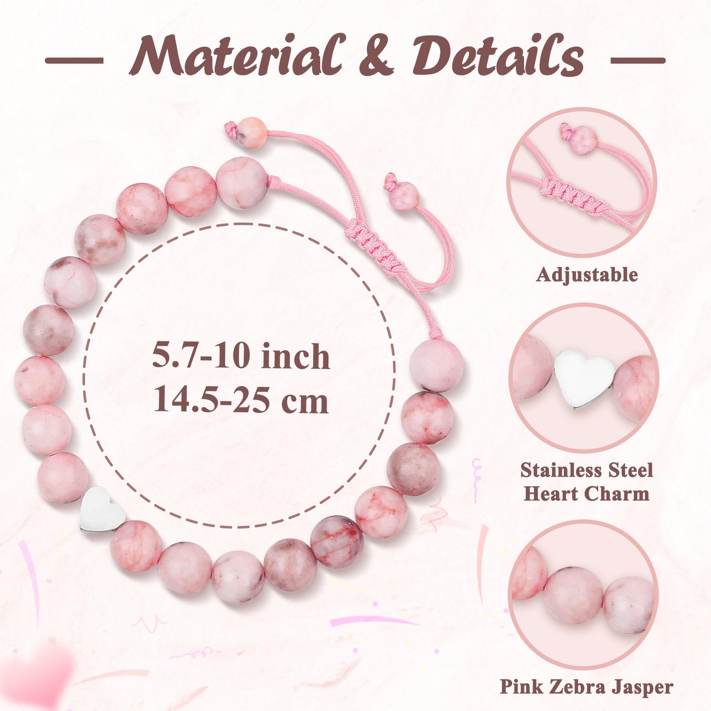 Sereney 5 Jahre altes Mädchen Geburtstagsgeschenkideen, verstellbares rosa-weißes Perlenarmband als Fünf-Jahres-5-Jahre-altes 5. Geburtstagsgeschenk für Teenager-Mädchen, Tochter, Nichte, Enkelin