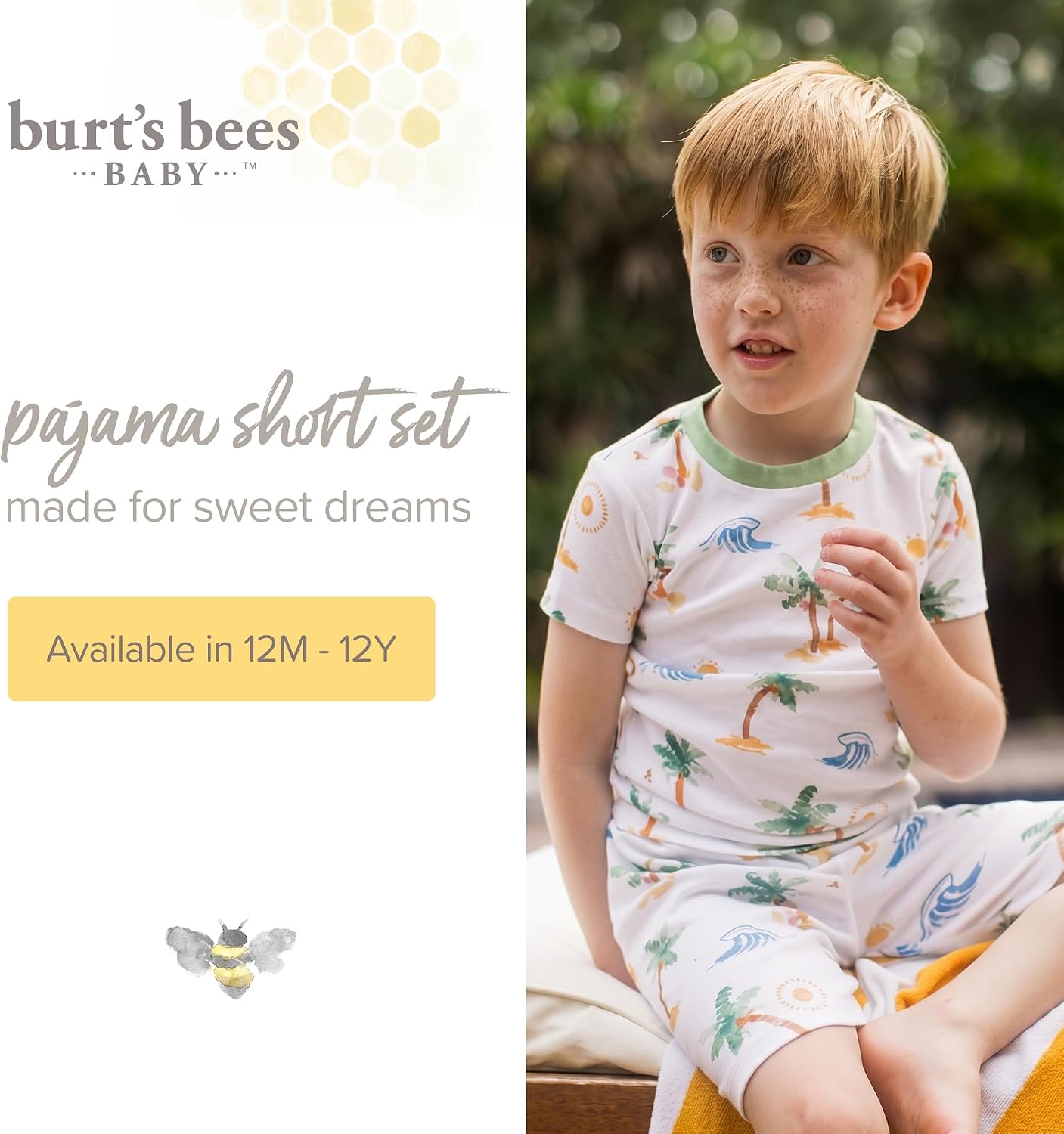 Burt's Bees Baby Unisex Pajamas, Short Sleeve Tee and Shorts 2-Piece PJ Set, 100% Organic Cotton