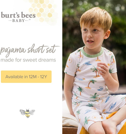 Burt's Bees Baby Unisex Pajamas, Short Sleeve Tee and Shorts 2-Piece PJ Set, 100% Organic Cotton