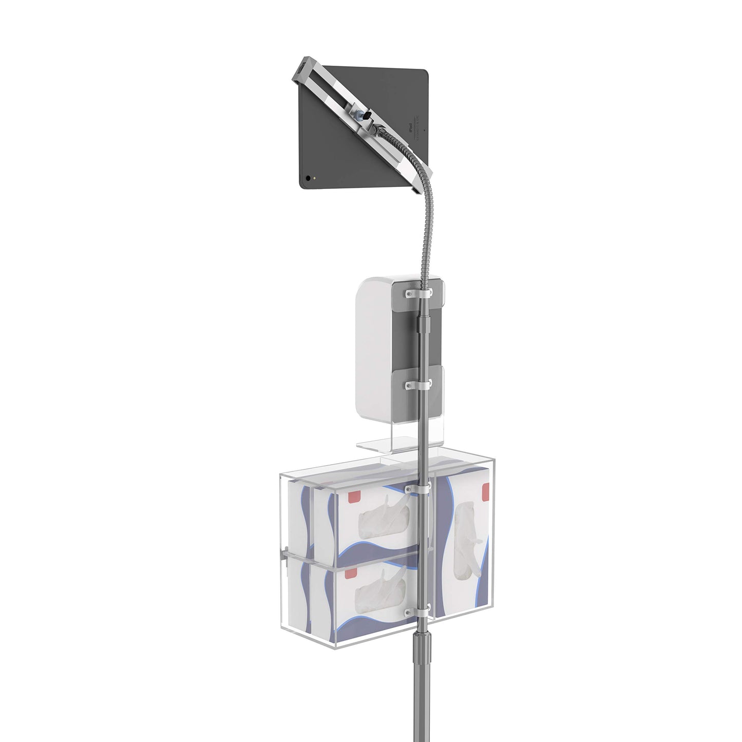 Medical Mobile Stand – CTA Medical Mobile Floor Stand for iPad 7/8/9 Gen 10.2”, 12.9” iPad Pro, 11” iPad Pro, iPad mini, iPad Air 4, Surface Pro X, and Other 7-13" Tablet - White
