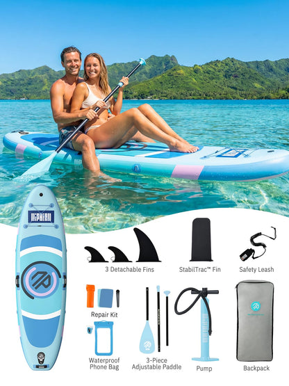 Niphean（Ultra-Light） Inflatable Paddle Board with StabilTrac Fin and Durable SUP Accessories, 10' Stand Up Paddle Boards for Adults & Youth, Versatile Yoga Paddle Board, Gift Ideas
