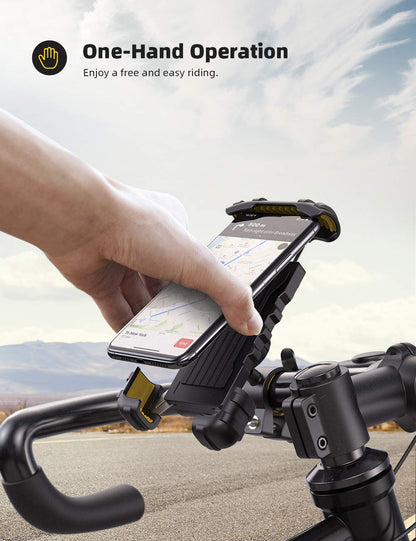Lamicall Fahrrad Handyhalterung Motorrad Halterung - Motorrad Handyhalterung, Lenker Handy Klemme, Roller Handyclip Geschenke für iPhone 17 Air Pro Max, 16 15 Plus, S20, 4.7 bis 6.8 Zoll Smartphones