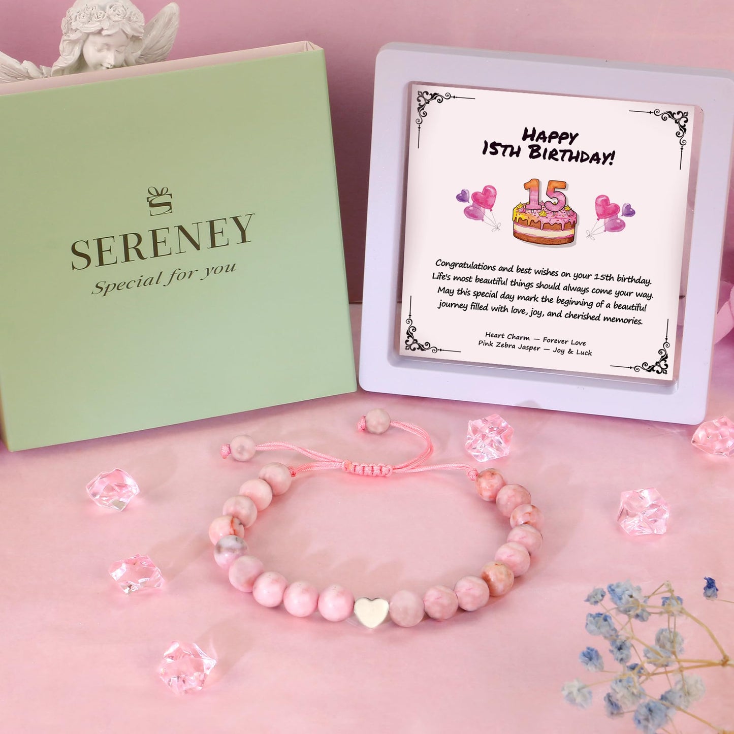 Sereney 5 Jahre altes Mädchen Geburtstagsgeschenkideen, verstellbares rosa-weißes Perlenarmband als Fünf-Jahres-5-Jahre-altes 5. Geburtstagsgeschenk für Teenager-Mädchen, Tochter, Nichte, Enkelin