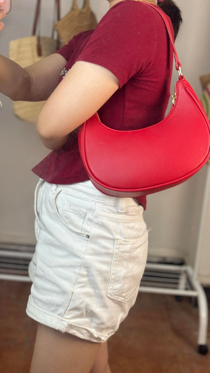 Barabum Kleine Umhängetasche für Damen, halbmondförmige Geldbörse, Y2K Trend Clutch Handtaschen