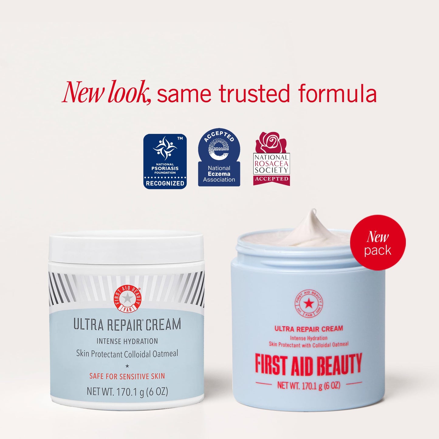 First Aid Beauty Ultra Repair Cream – Eczema Relief & Skin Barrier Repair Moisturizer with Colloidal Oatmeal & Ceramides, for Sensitive Dry Skin, Face & Body, 170.1g