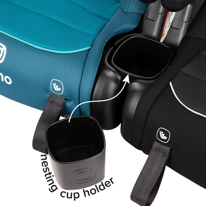 Diono Connect3 RXT Backless Booster, Slim Fit 3-Across in Many Mid-Sized Sedans and SUVs, for Children from 40-120 lbs., Lightweight with Latch connectors