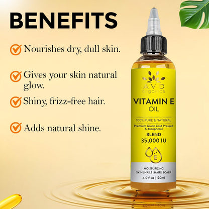 AVD Organics Rosmarinöl für Haarwachstum & Kopfhaut | Mit Biotin angereichert | Haarstärkend, pflegend und voluminös | Mit Jojoba- & Rizinusöl angereichert | GVO-frei 120ml