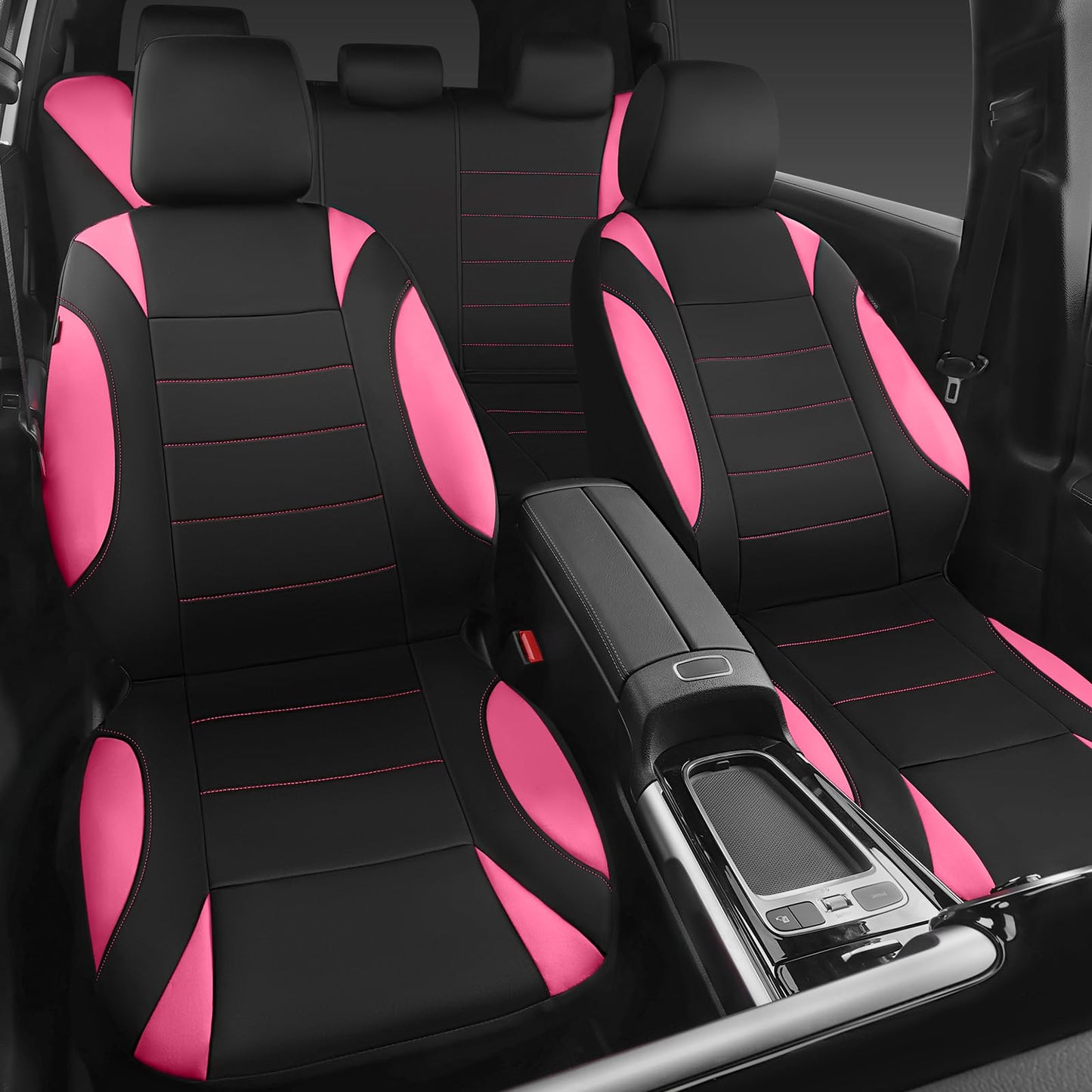 CAR Pass Neoprene Waterproof Two Front Car Seat Covers Set- Universal Fit for Vehicles, Airbag Compatiable(Black)