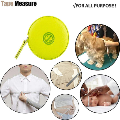 Maßband, Körpermaßband zum Nähen, für Schneider, Bastler, Stoff-Maßband für Körper- und medizinische Messungen, 1,5 m / 60 Zoll, beidseitig bedrucktes, einziehbares Lineal
