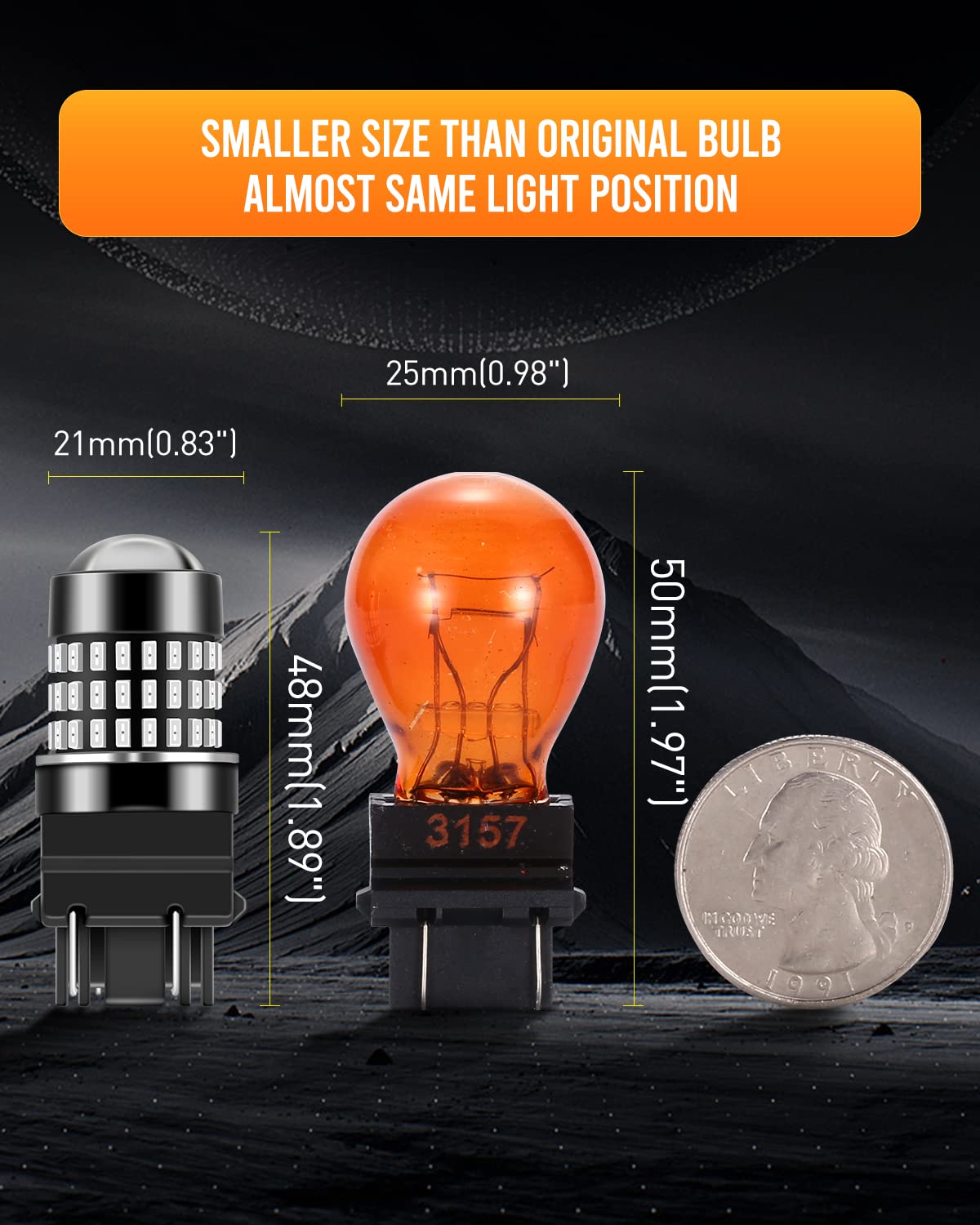 LUYED 3157 LED Bulbs Reverse Light Xenon White 1800 Lumens Super Bright 78 SMD 3056 3156 3057 4157 LED Bulbs,Used for Back Up Reverse Lights,Brake Lights,Tail Lights,Turn Signal Lights,Pack of 2