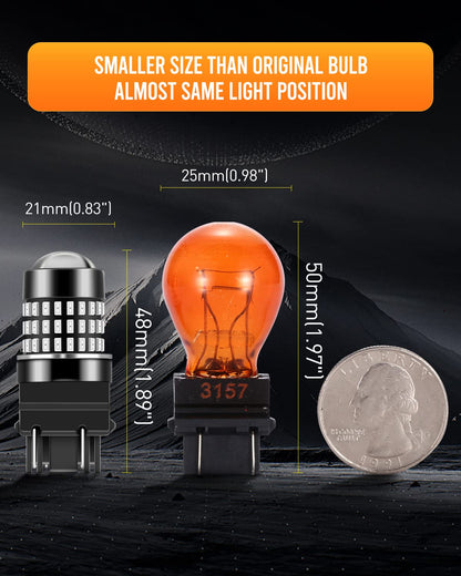 LUYED 3157 LED Bulbs Reverse Light Xenon White 1800 Lumens Super Bright 78 SMD 3056 3156 3057 4157 LED Bulbs,Used for Back Up Reverse Lights,Brake Lights,Tail Lights,Turn Signal Lights,Pack of 2