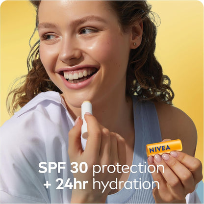 NIVEA Sun Lippenbalsam mit LSF 30 (2x4,8g) | Schützt vor Sonnenbrand, 24H Feuchtigkeit