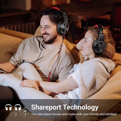 OneOdio Pro-10 Over-Ear Kabelkopfhörer für Schule Studio-Monitor & Mixing DJ Stereo-Headsets, 50mm Neodym-Treiber, Inline-Mikrofon, 3,5mm/6,35mm Klinke für Verstärker Computer Aufnahme Telefon Klavier Gitarre