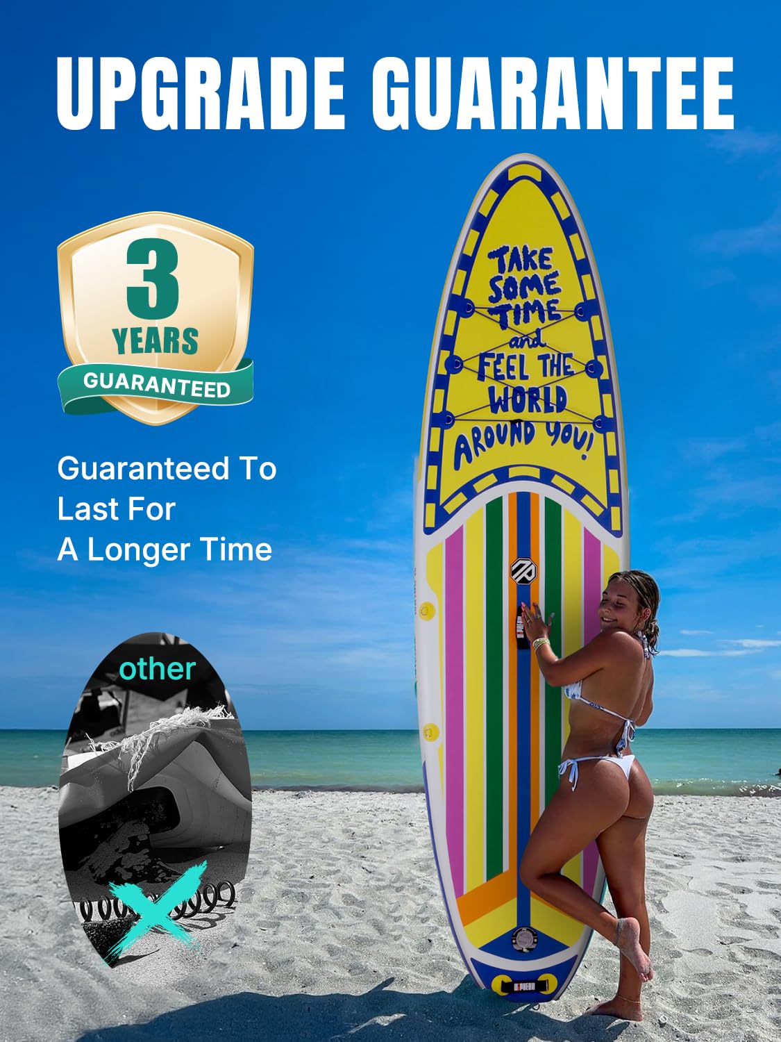 Niphean Inflatable Stand Up Paddle Board with SUP Accessories, Anti-Slip EVA Deck, 10’6’’ Inflatable Paddle Boards for Adults & Youth of All Skill Levels