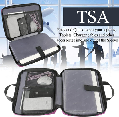 Funda para portátil Ytonet, bolsa para portátil TSA de 15.6 pulgadas, funda para portátil resistente al agua, bolsa de transporte para ordenador compatible con portátiles Lenovo, HP, Dell, Asus, regalos para hombres y mujeres, gris