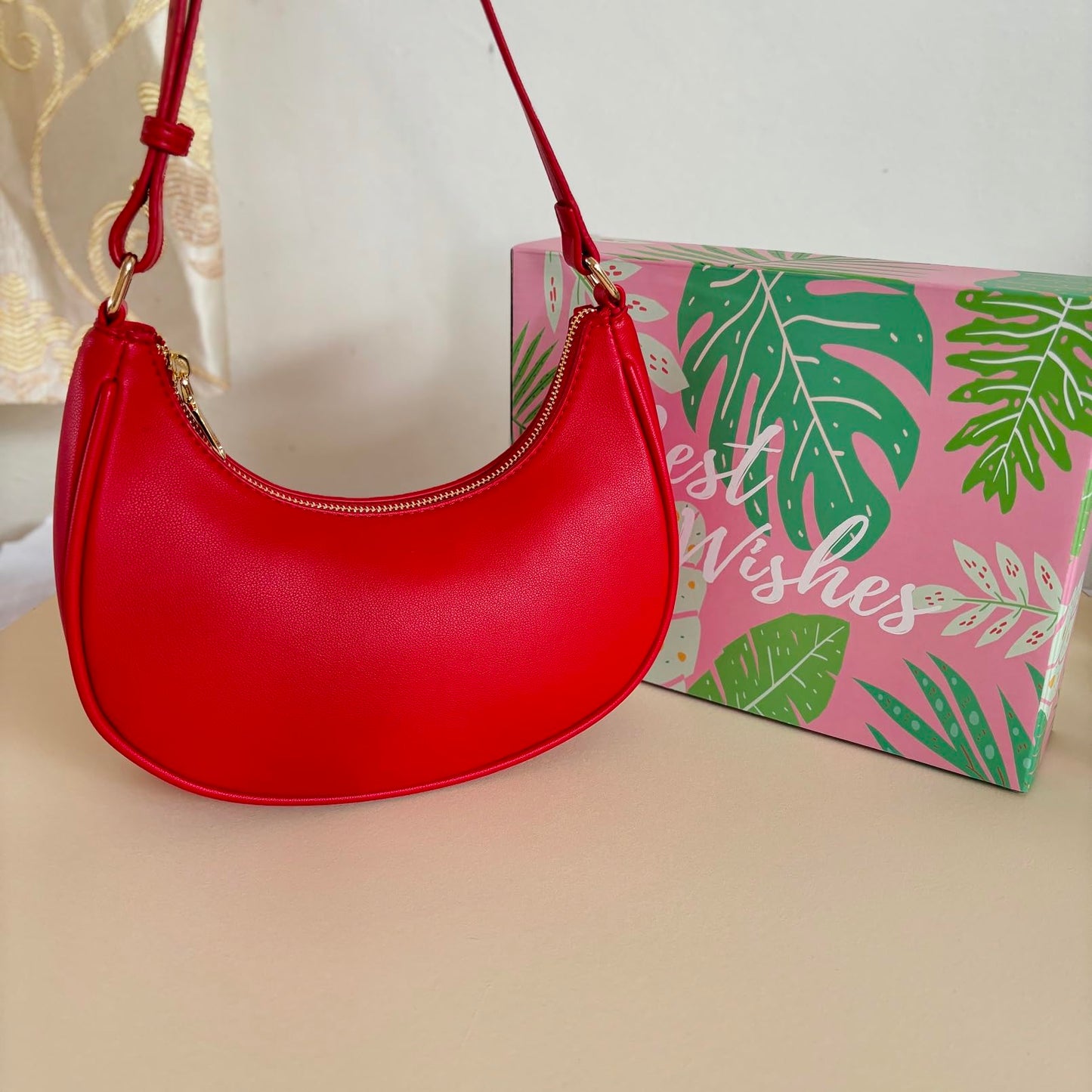 Barabum Kleine Umhängetasche für Damen, halbmondförmige Geldbörse, Y2K Trend Clutch Handtaschen