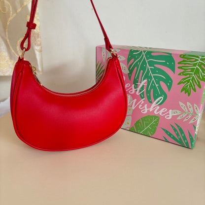 Barabum Kleine Umhängetasche für Damen, halbmondförmige Geldbörse, Y2K Trend Clutch Handtaschen