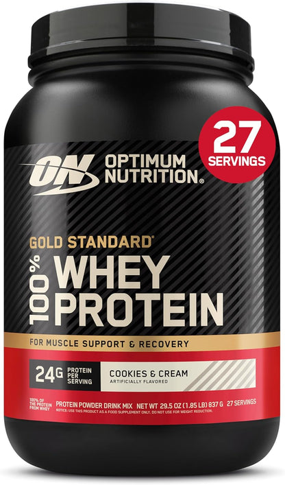 OPTIMUM NUTRITION Gold Standard 100% Whey Protein Powder, Banana Cream, 907g - [packaging may vary]