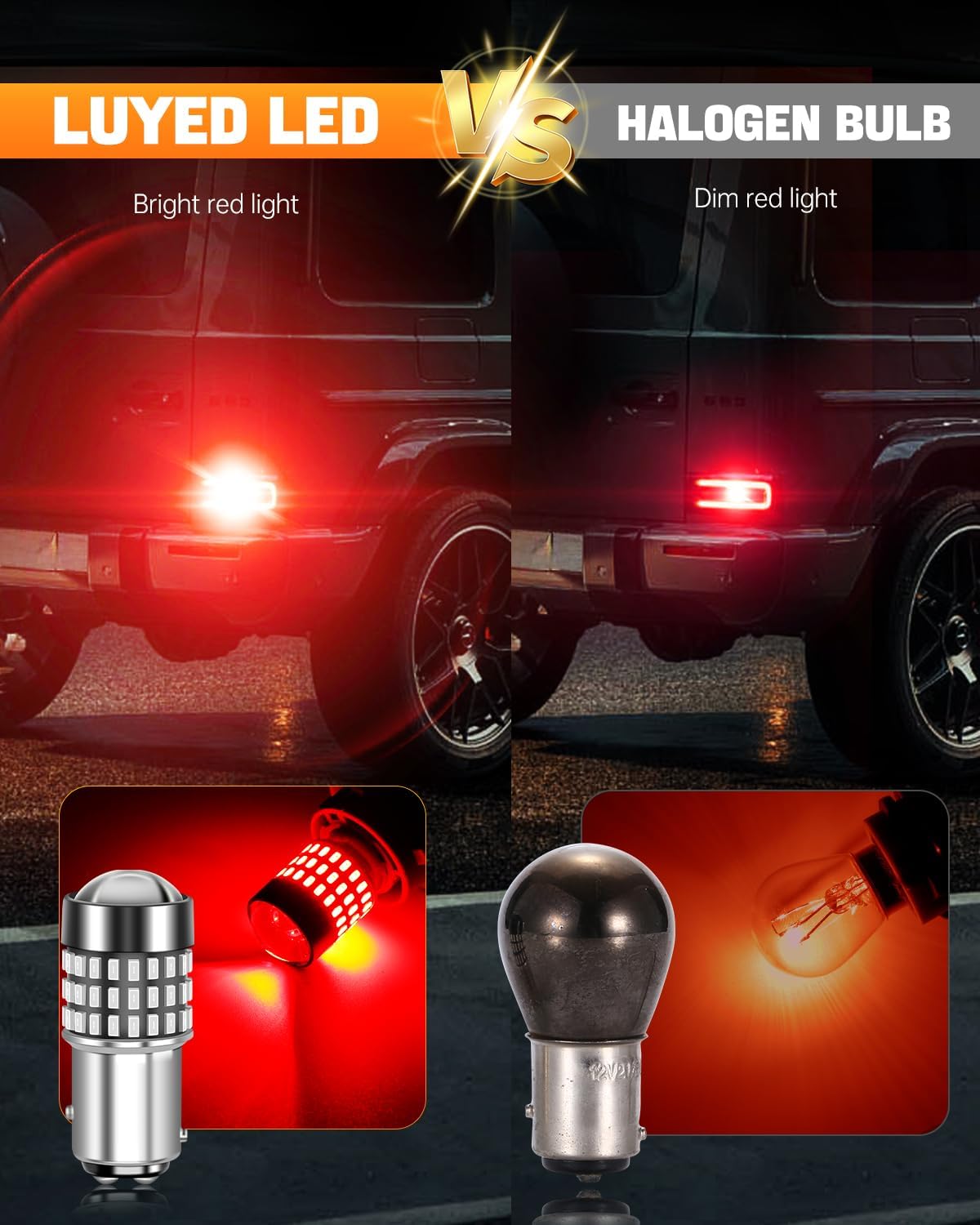 LUYED 3157 LED-Birnen Rückfahrlicht Xenon-Weiß 1800 Lumen Super Hell 78 SMD 3056 3156 3057 4157 LED-Birnen, Verwendet für Rückfahrlichter, Bremslichter, Rücklichter, Blinker, 2er-Pack