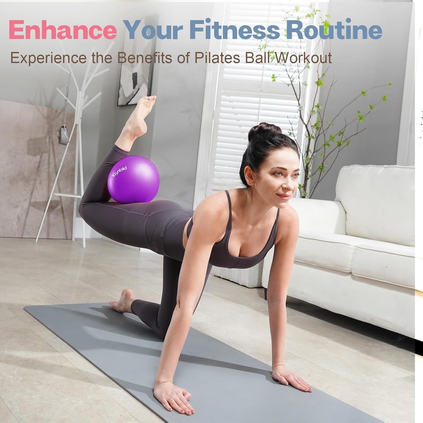 kisnbld Kleiner Gymnastikball, 9 Zoll Mini Pilates Ball, Anti-Burst und Rutschfester Mini Yoga Ball für Stabilität, Fitness, Physiotherapie, Dehnung und Rumpfkrafttraining zu Hause, im Fitnessstudio und Büro