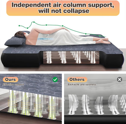 Umbrauto Car Air Mattress Backseat| Inflatable Truck Back Seat Camping Airbed for SUV Rear Seat, Blow Up Sleeping Travel Bed for Van Trunk with Pump & Pillows