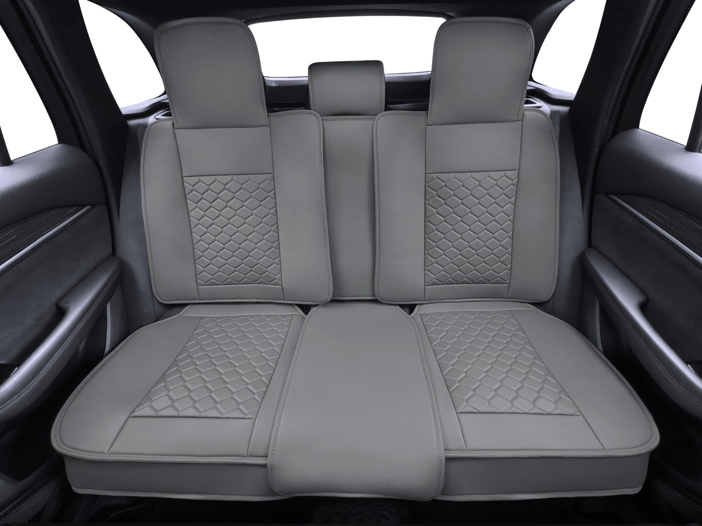 Elantrip 2PCs Front Car Seat Covers Leather Water Proof Seat Protector Universal fit for Most Cars SUVs and Trucks Black