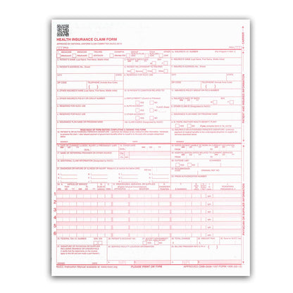 NextDayLabels - CMS 1500 / HCFA 1500 Insurance Claim Forms - Laser/Ink-Jet Compatible (New Version 02/12) Letter Size 8-12" x 11", 1000 Sheets Per Pack