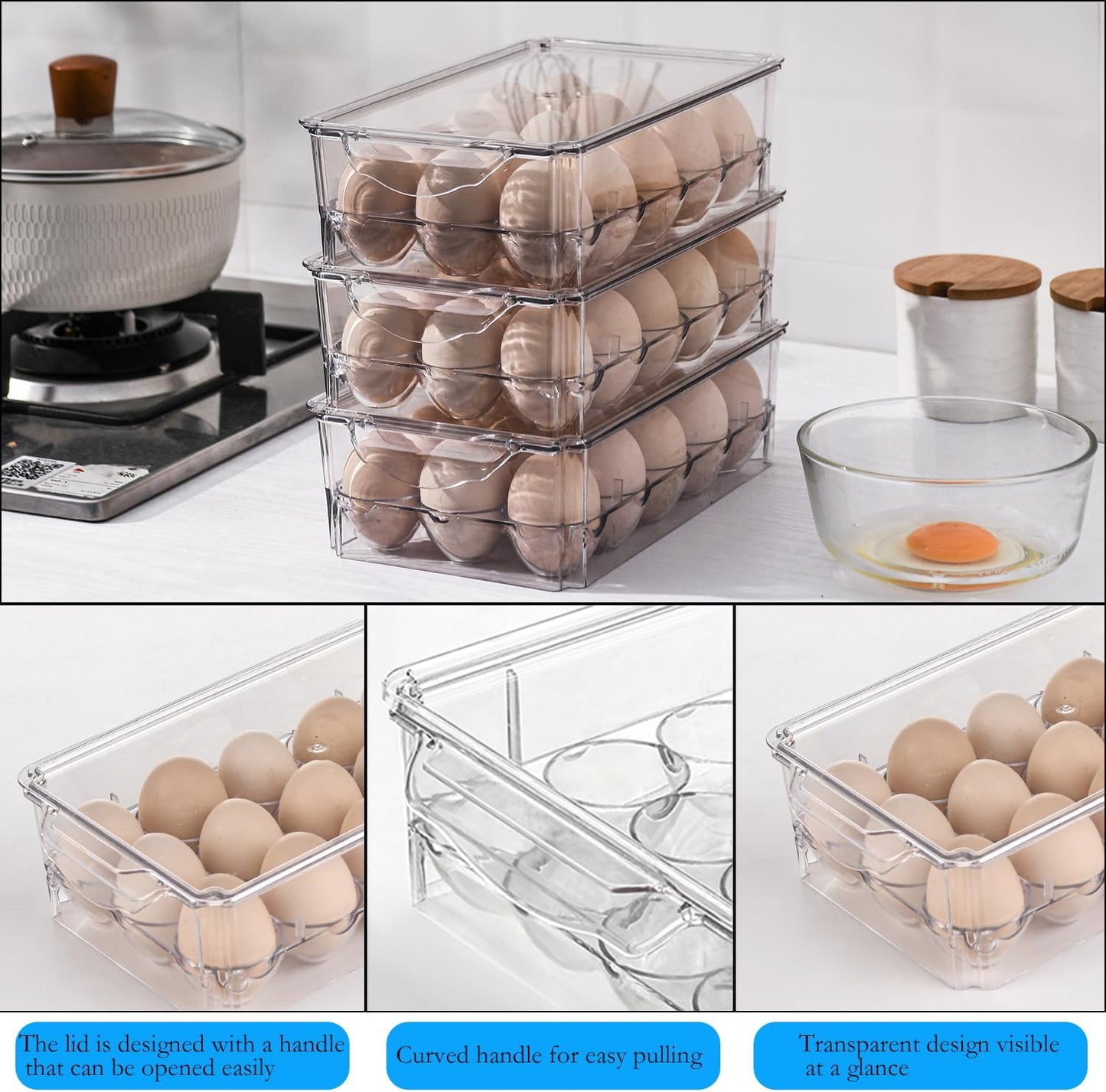 Pure Future 10-teiliges Set (5er-Pack, 1 l) Borosilikatglas-Lebensmittelbehälter mit verbesserten abnehmbaren Verschlussdeckeln – auslaufsichere Essenszubereitungs-Lunchboxen, ofen-/mikrowellengeeignet