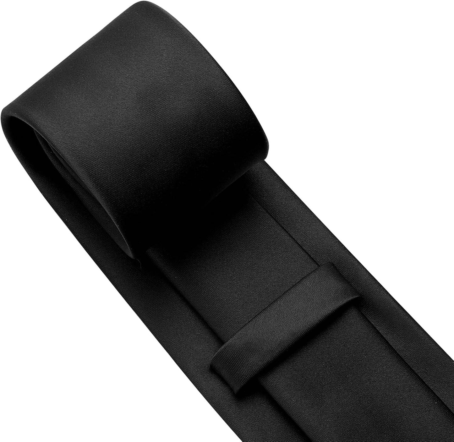 KOOELLE Herren Krawatten Einfarbige Reine Farbe Schlichte Krawatten Formelle Schwarze Krawatten für Herren