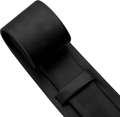 KOOELLE Herren Krawatten Einfarbige Reine Farbe Schlichte Krawatten Formelle Schwarze Krawatten für Herren