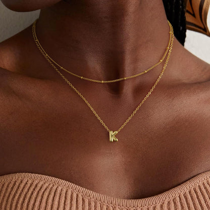 Thaivor Osterkorb-Füller – Initialen-Halsketten für Frauen, 14K vergoldete Bubble Letter Halskette, geschichtete zierliche süße Choker-Anhänger, Stapel-Schmuck, Mode-Accessoires, Teenager-Trendgeschenk