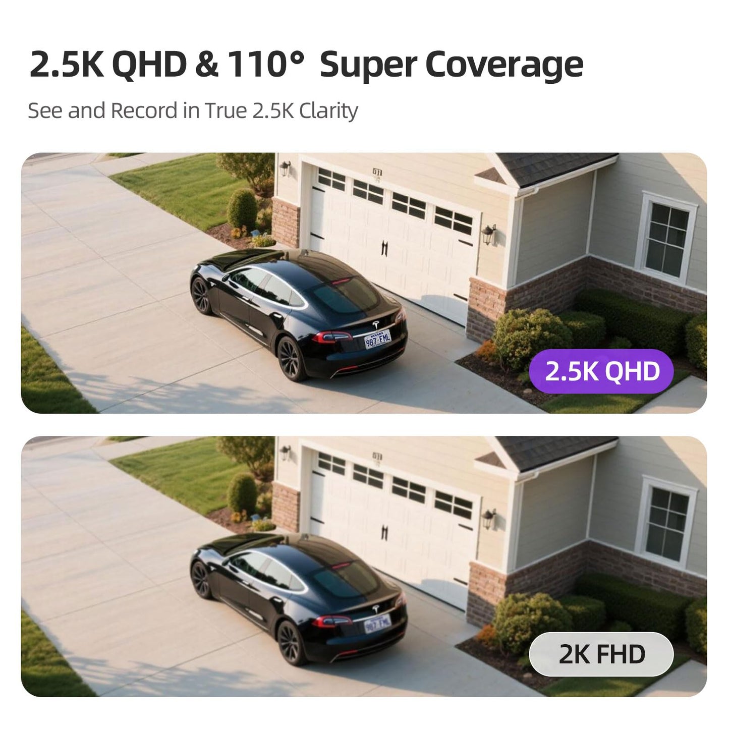 2.5K Wireless Home Security Cameras 2-Pack, Outdoor WiFi Non-Subscription AI Person Detection, 4MP Color Night Vision, Full Duplex 2-Way Audio, IP66 Waterproof Battery Powered, U.S. AWS Cloud