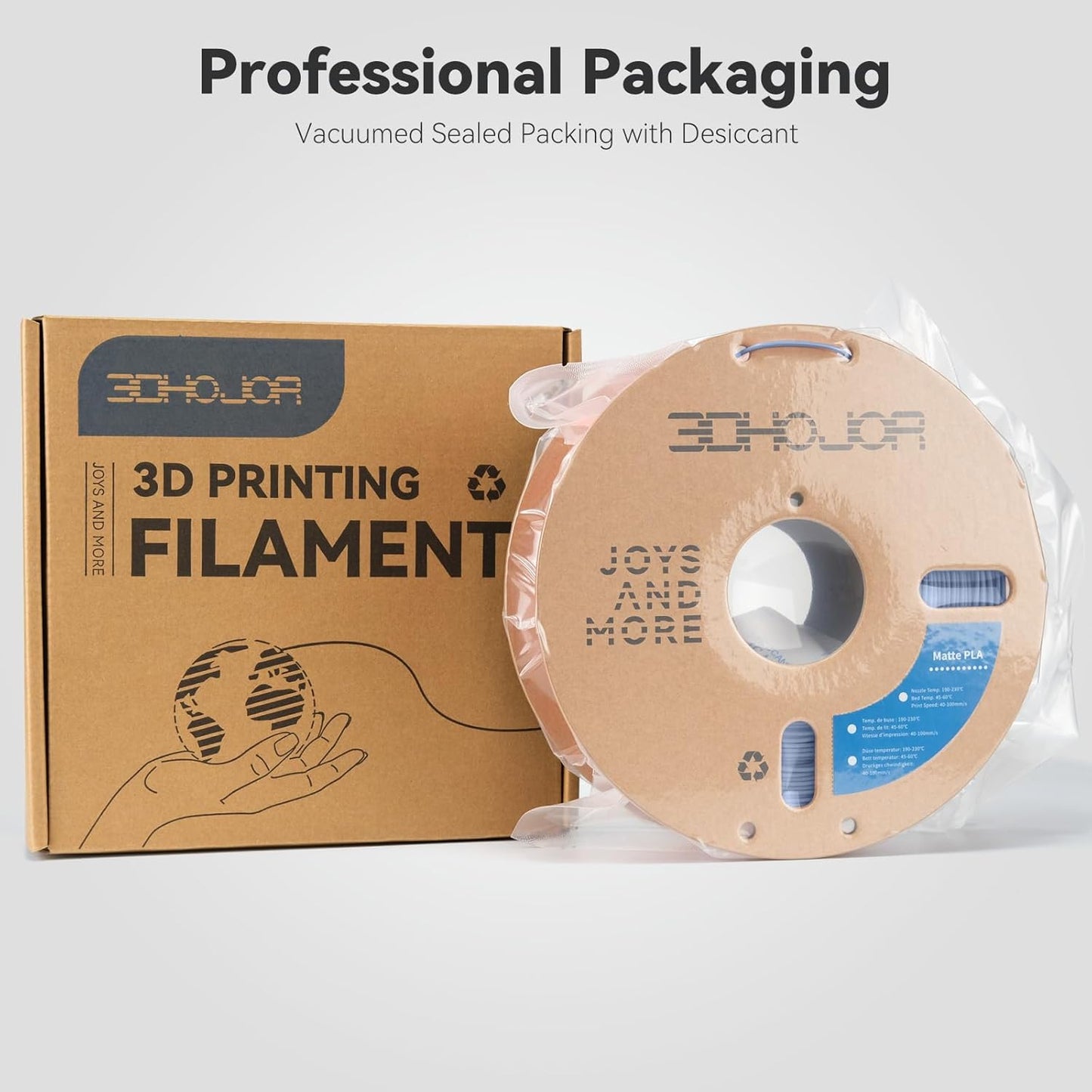 3DHoJor PLA+ Filament 1.75mm, 3D-Drucker-Filament PLA Plus, Kartonspule 3D-Druck-Filament, Maßgenauigkeit +/- 0.03 mm, Lila, 1kg