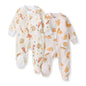 Burt's Bees Baby Boys Sleep and Play Pajamas, 100% Organic Cotton, One-piece PJs, Diagonal Zip Up Loose Fit Footie