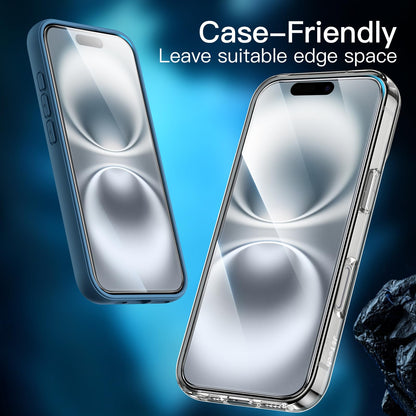 JETech Displayschutzfolie für iPhone 16 6,1 Zoll, gehärtetes Glas mit einfachem Installationstool, Case-Friendly, HD Klar, 3 Stück